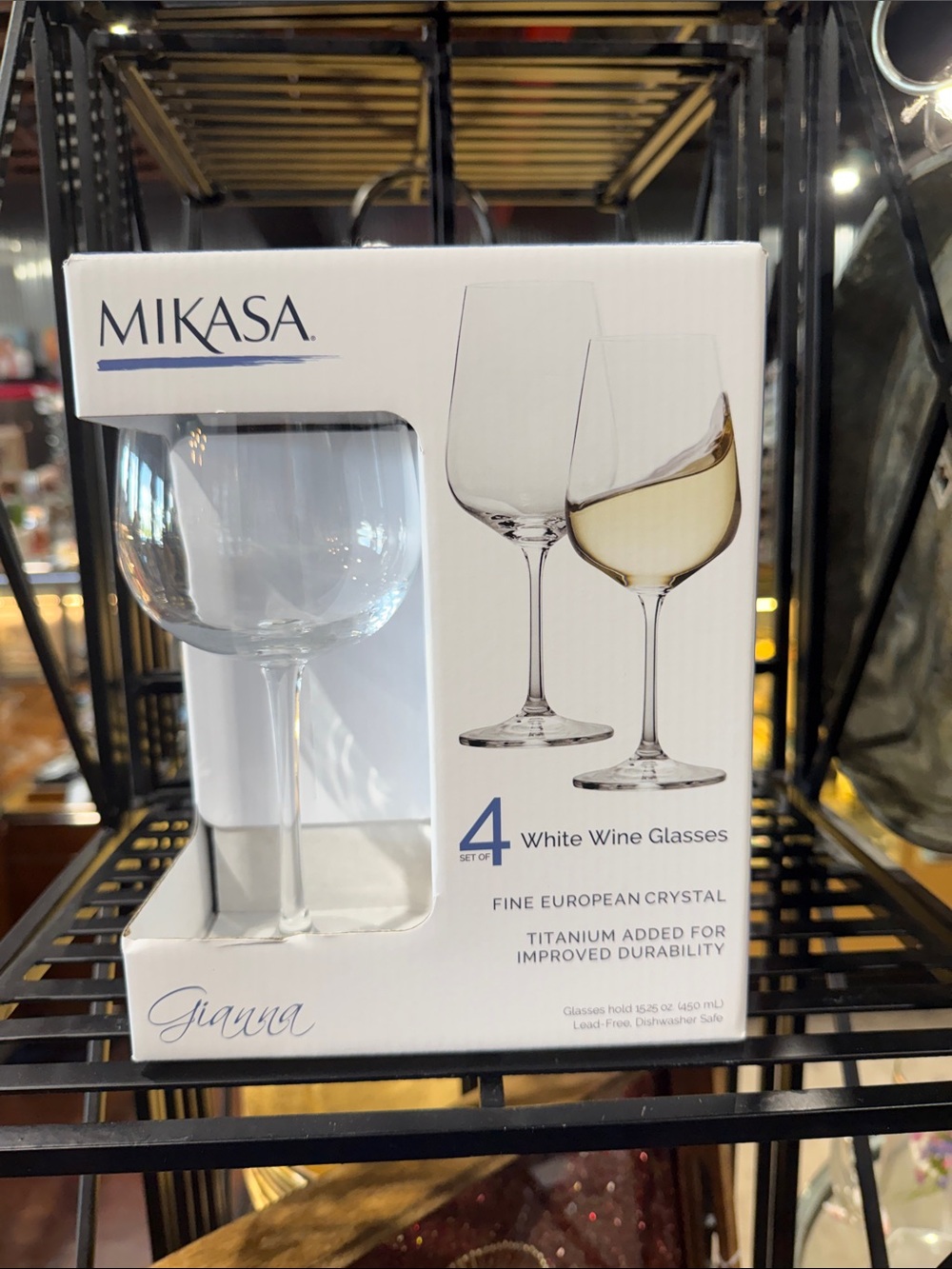 Mikasa Clear White Wine Glasses Set of 4 - Crystal Stemware